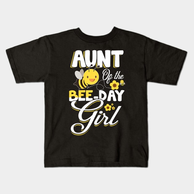 Aunt of The Bee Day Girl - Bee Birthday Party Theme Kids T-Shirt by Origami Fashion